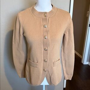 Ann Taylor Tan Cardigan with Button Accents